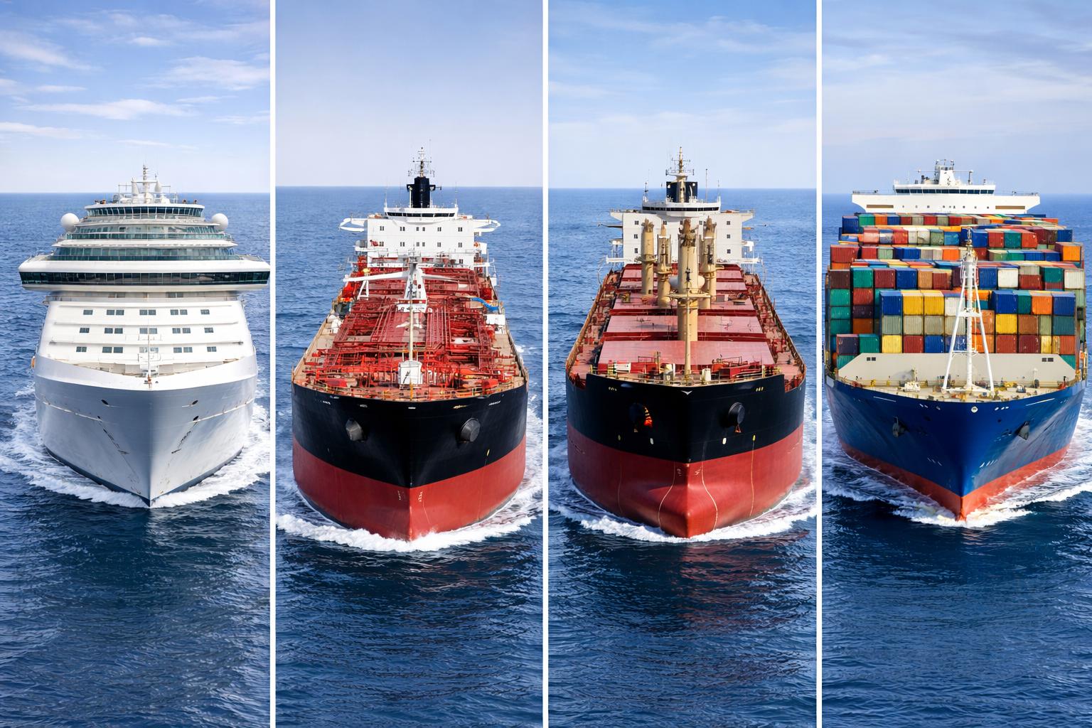 Ship departmetns crew tshirts in bulk carriere, tanker, container, tanker and cruise ship