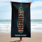 Cargo Ship Top View Beach Towel - Cargo Ship Crew