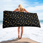 Safety at Sea Beach Towels - Inspired by SOLAS -black