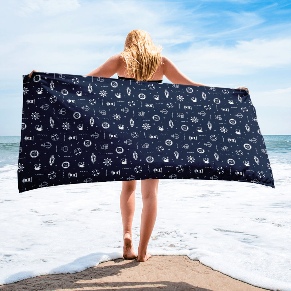 Shore Leave · Beach Excursion Beach Towel navy color