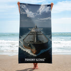 Tanker Ship Front View Beach Towel - Tanker Crew