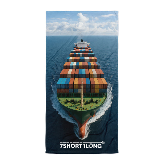 Cargo Ship Front View Beach Towel Main Image
