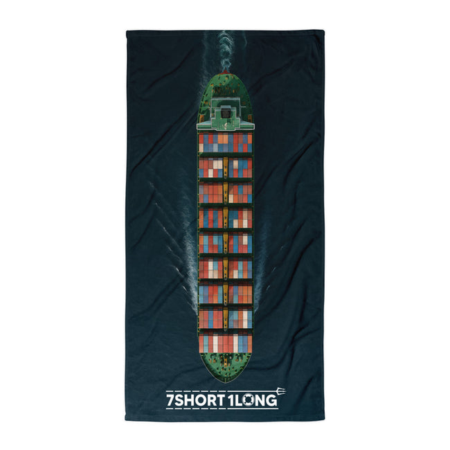Cargo Ship Top View Beach Towel Main Image