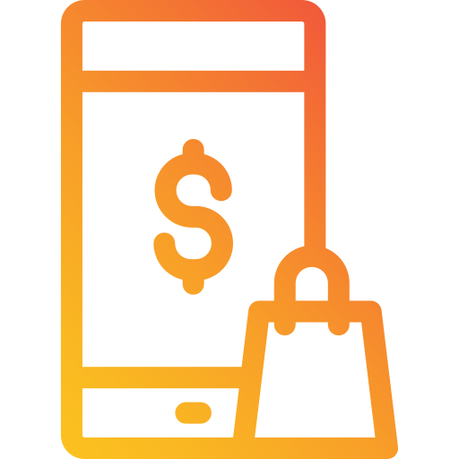 Icon of a smartphone for best price guarantee color orange