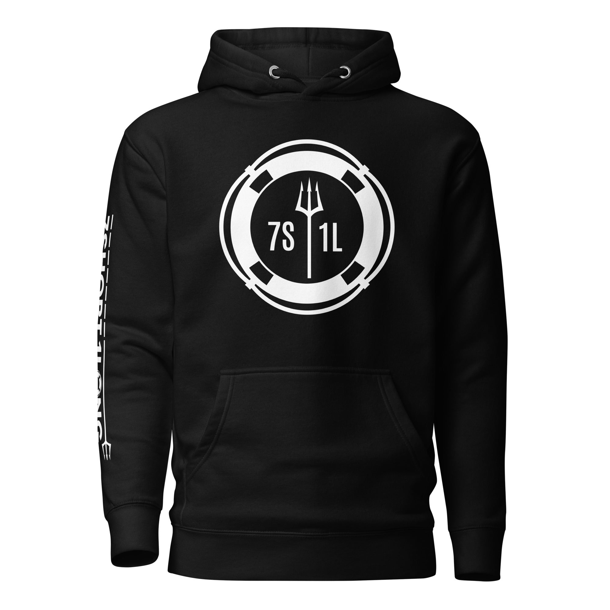 Hoodie with a clean maritime design symbolizing crew sign off, end of contract, disembarkation and the transition from ship to shore.