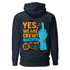Crew hoodie featuring a bold middle finger design symbolizing crew attitude, dark humor, and unfiltered maritime work culture.