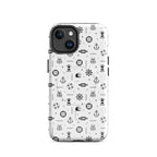 iPhone case in white with black maritime pattern