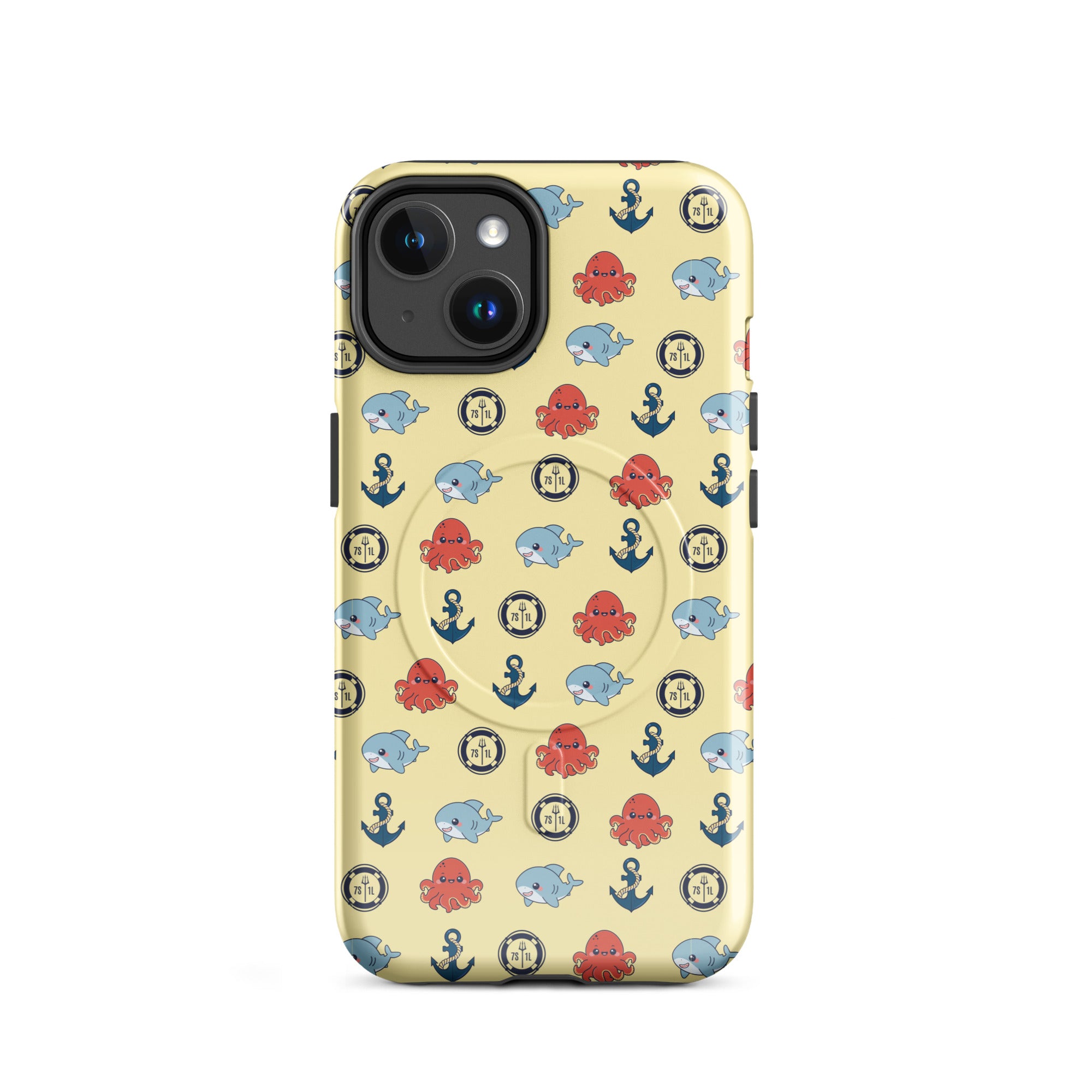  iPhone Case with baby shark and baby octopus