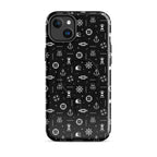iPhone case with maritime pattern on a black background