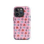 iphone case in pink with baby octopus and baby shark