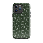 iPhone case with maritime pattern on a green background