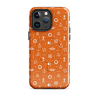 Phone case with maritime pattern on an orange background