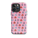 iphone case in pink with baby octopus and baby shark