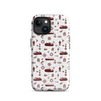 Phone case with red maritime pattern on a white background