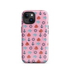 iphone case in pink with baby octopus and baby shark