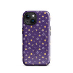 Purple phone case with nautical pattern on a white background