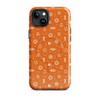 Phone case with maritime pattern on an orange background
