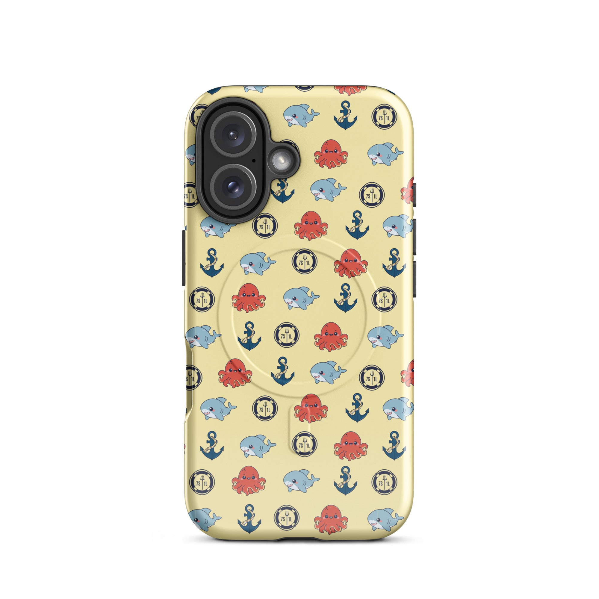  iPhone Case with baby shark and baby octopus