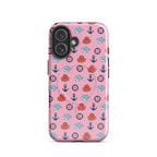 iphone case in pink with baby octopus and baby shark