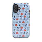 Cute Ocean Party iPhone Case sky blue with baby shark and baby octopus