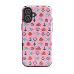 iphone case in pink with baby octopus and baby shark