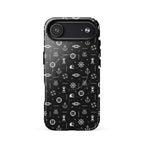 iPhone case with maritime pattern on a black background