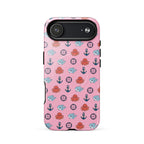 iphone case in pink with baby octopus and baby shark