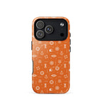Phone case with maritime pattern on an orange background