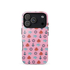 iphone case in pink with baby octopus and baby shark