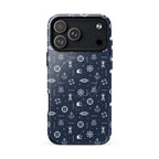 Phone case with nautical pattern on a white background