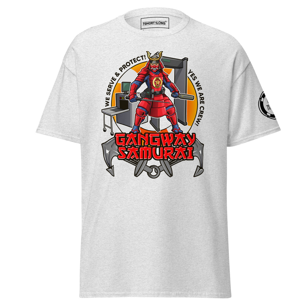 Maritime T-shirt with ShipSecurity design, representing security roleson onboard a ship including SSO, deputy security officer, security, and guards.