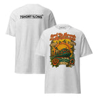 Tattoo-style maritime T-shirt inspired by container ship crew life and classic seafarer tattoo art, dedicated to the legacy of Sailor Jerry and traditional maritime symbolism.