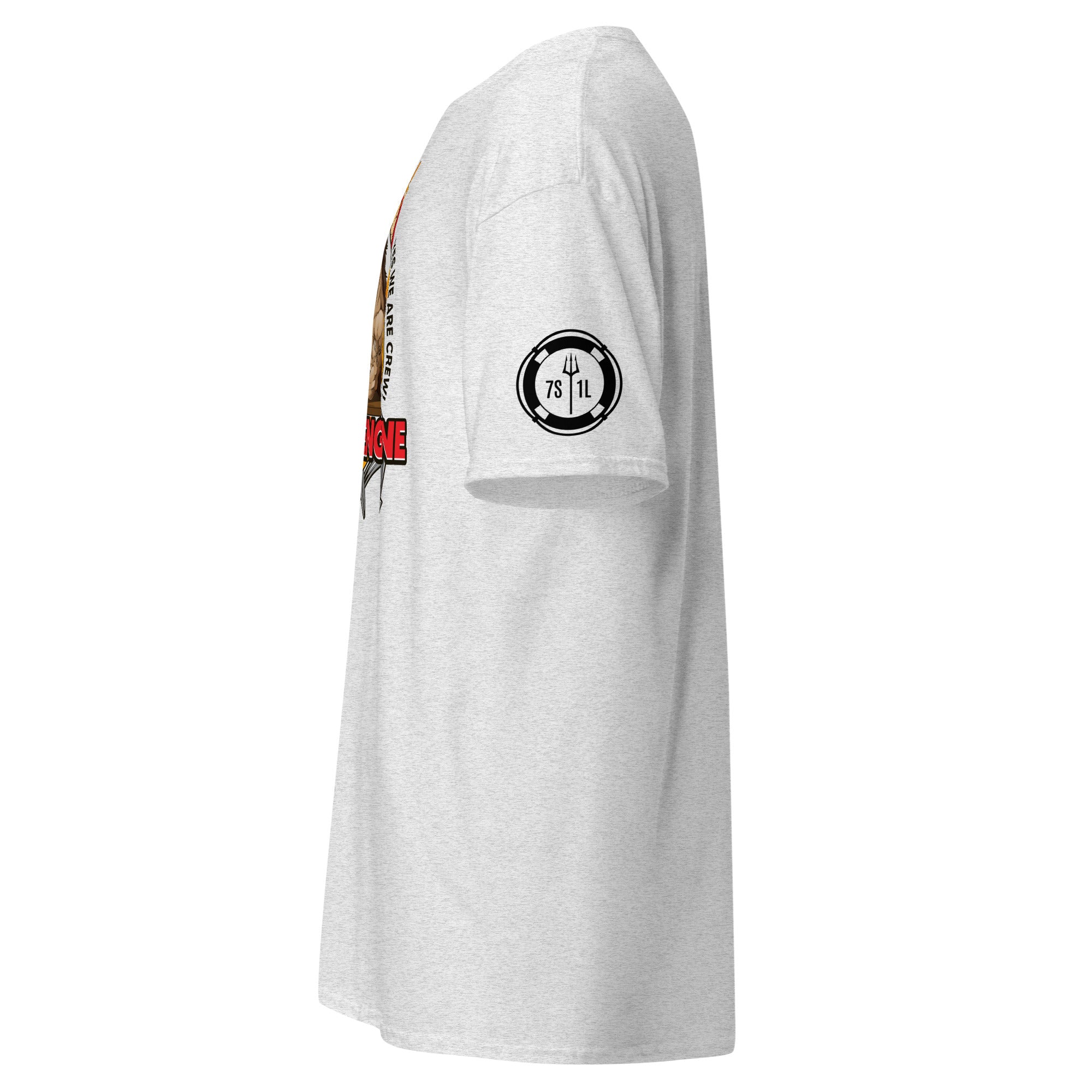 Maritime T-shirt with “Deck Vs Engine” design, symbolizing rivalry and cooperation between deck and engine departments on a ship.