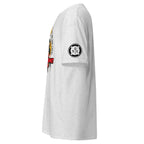 Maritime T-shirt with Fire Assessment Team design, representing onboard emergency response and ship fire brigade entering fire zones during emergencies.