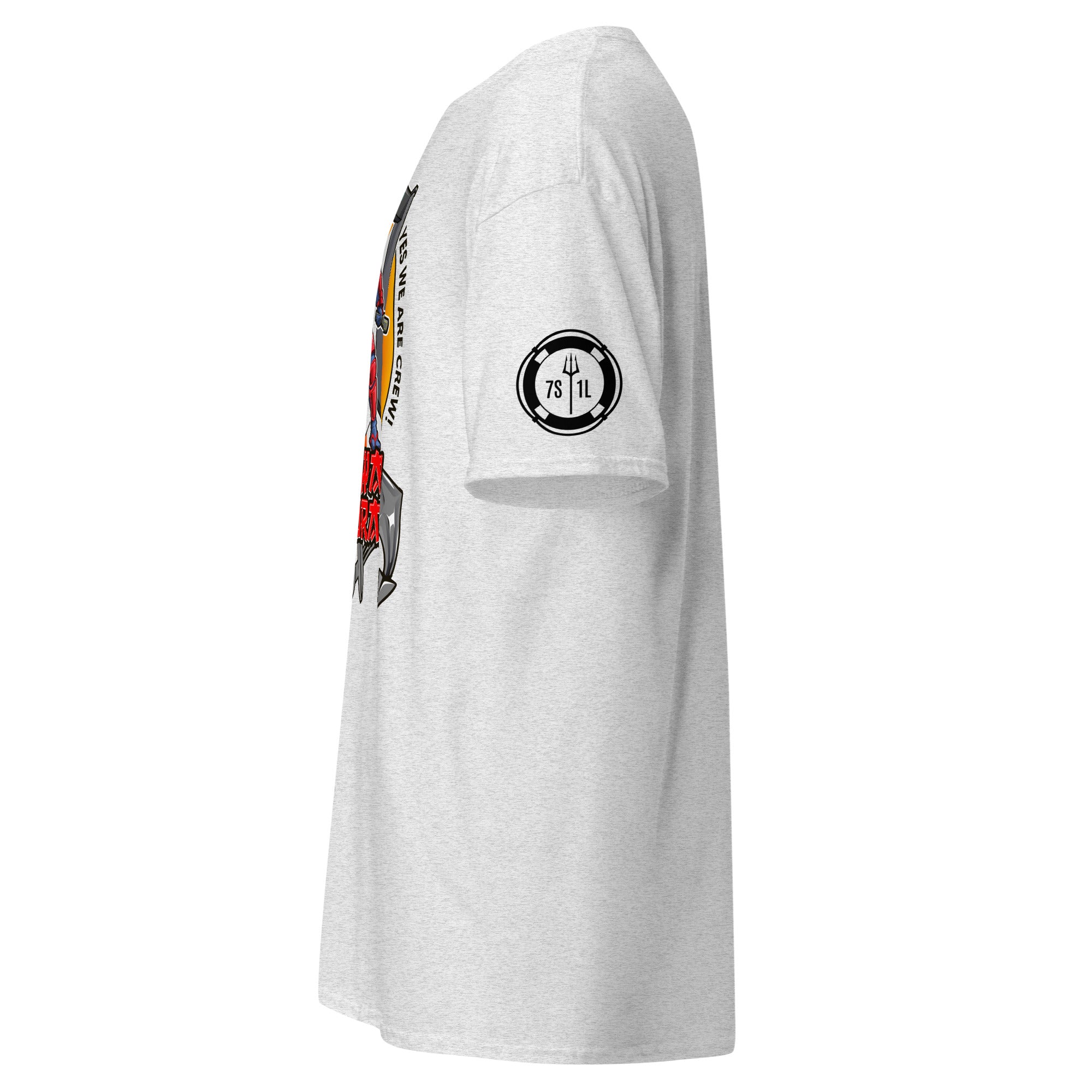 Maritime T-shirt with ShipSecurity design, representing security roleson onboard a ship including SSO, deputy security officer, security, and guards.