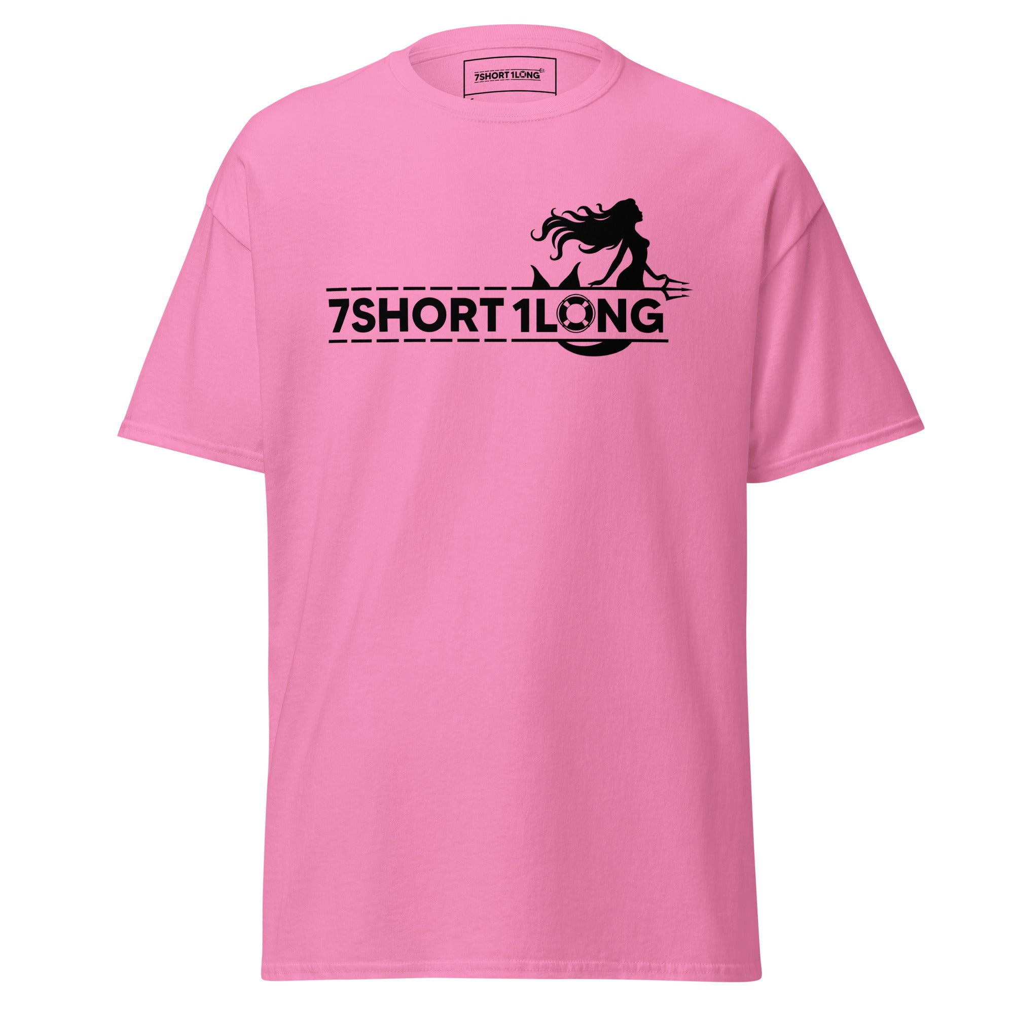 Maritime T-shirt with mermaid design inspired by seafarers’ folklore, detailed nautical artwork reflecting classic sea mythology.