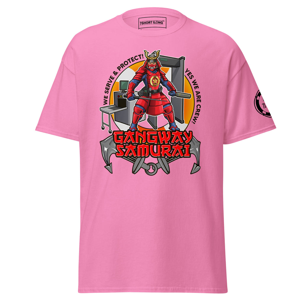 Maritime T-shirt with ShipSecurity design, representing security roleson onboard a ship including SSO, deputy security officer, security, and guards.