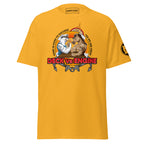 Maritime T-shirt with “Deck Vs Engine” design, symbolizing rivalry and cooperation between deck and engine departments on a ship.