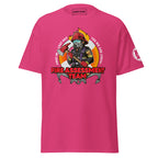 Maritime T-shirt with Fire Assessment Team design, representing onboard emergency response and ship fire brigade entering fire zones during emergencies.