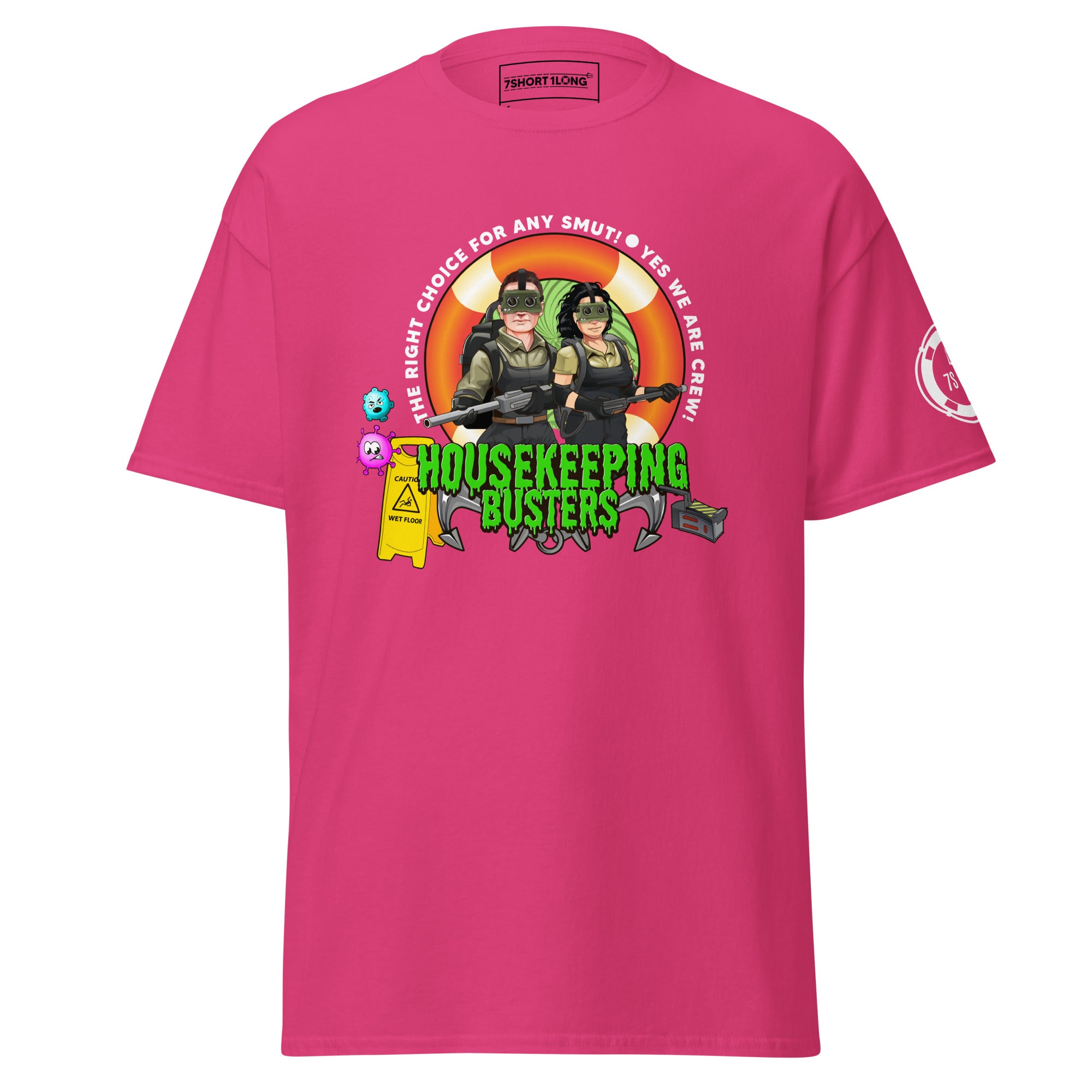 Maritime T-shirt with Housekeeping Department design, representing cruise ship housekeeping crew and onboard hotel operations.