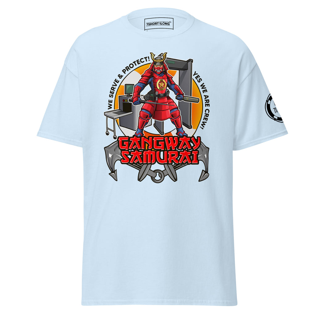 Maritime T-shirt with ShipSecurity design, representing security roleson onboard a ship including SSO, deputy security officer, security, and guards.