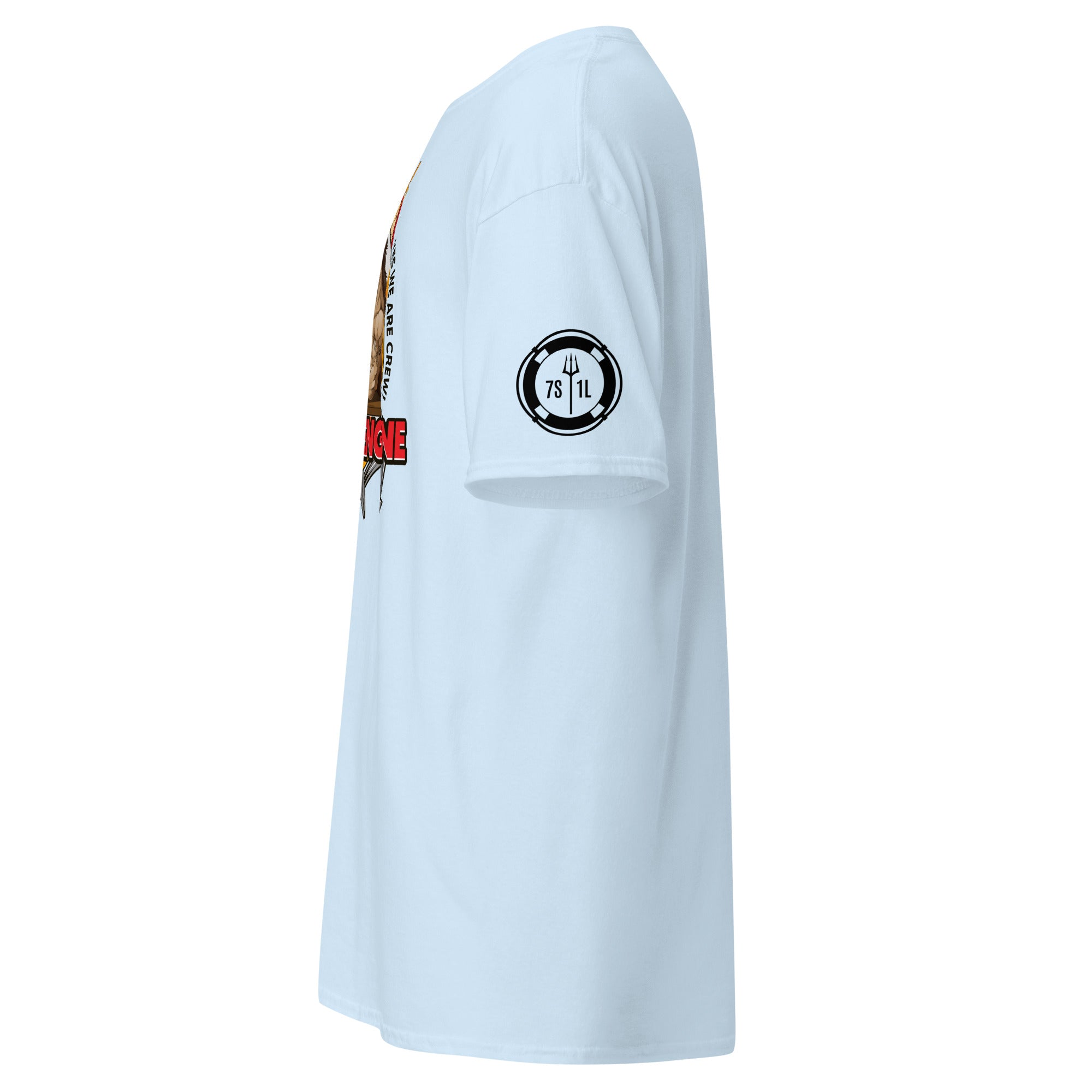 Maritime T-shirt with “Deck Vs Engine” design, symbolizing rivalry and cooperation between deck and engine departments on a ship.