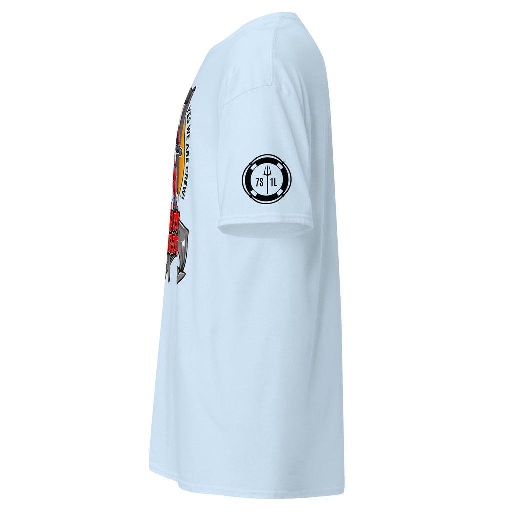 Maritime T-shirt with ShipSecurity design, representing security roleson onboard a ship including SSO, deputy security officer, security, and guards.