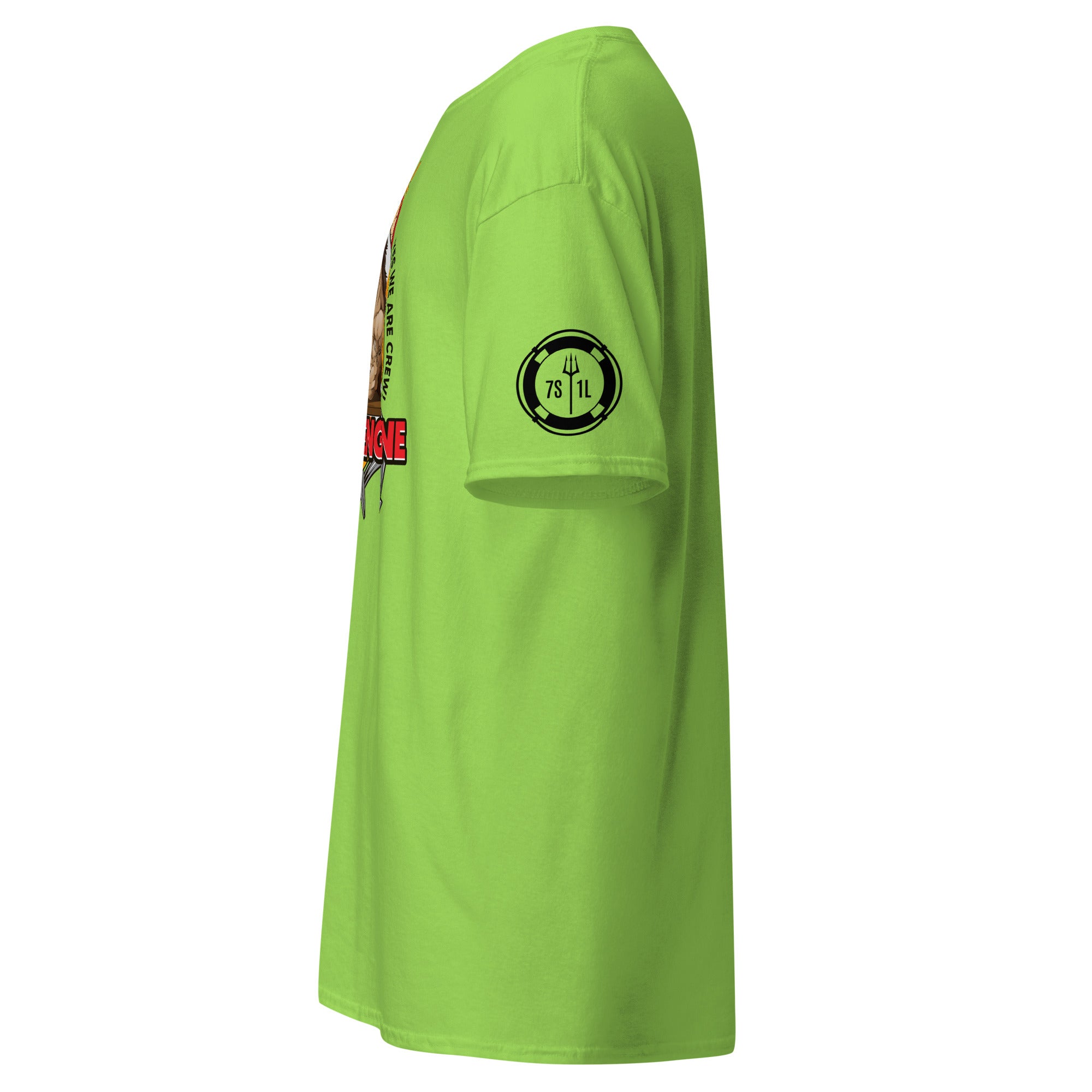 Maritime T-shirt with “Deck Vs Engine” design, symbolizing rivalry and cooperation between deck and engine departments on a ship.