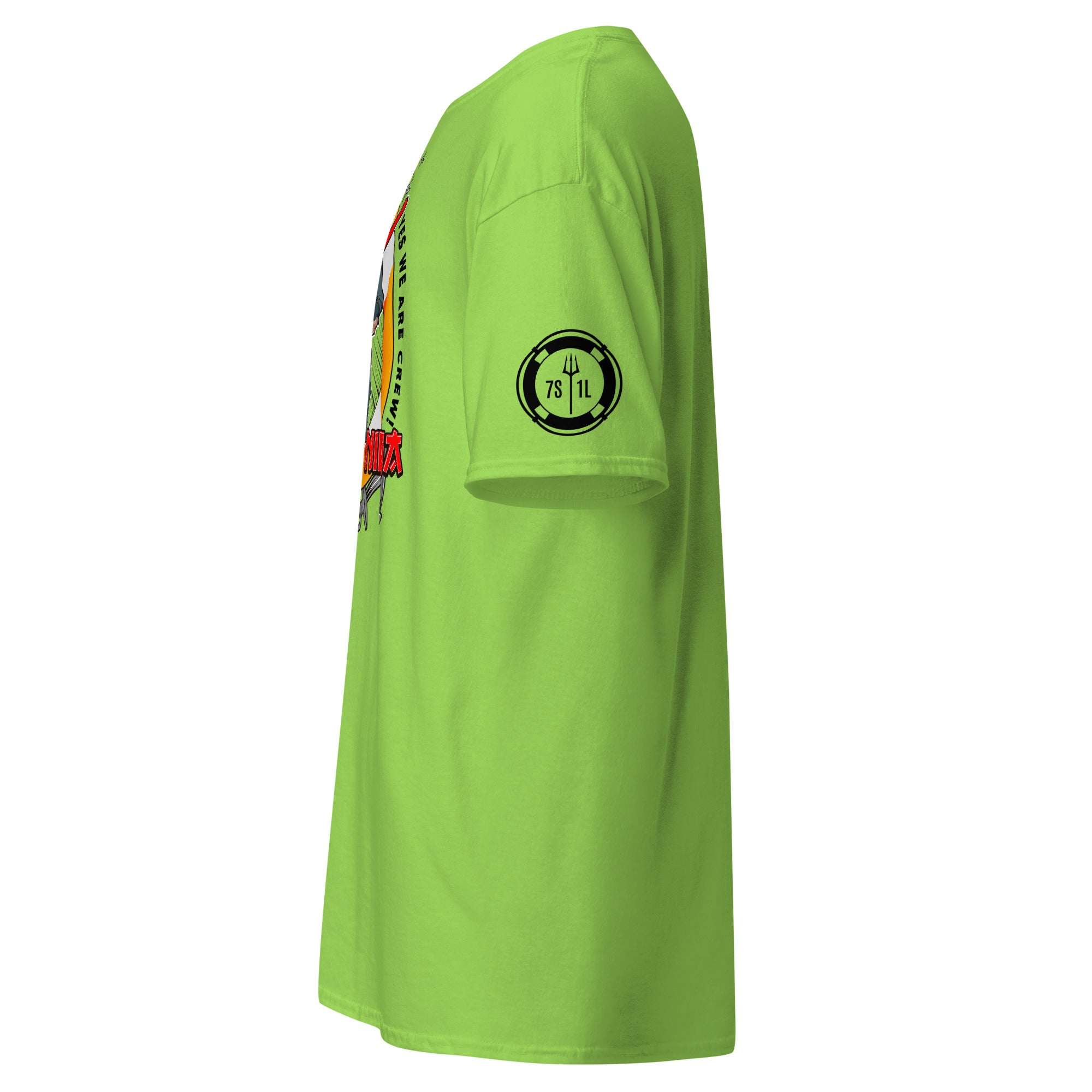 Maritime T-shirt with Galley Department “Galley Ninja” design, representing ship cooks and galley crew preparing meals to support crew morale on board.