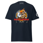 Maritime T-shirt with “Deck Vs Engine” design, symbolizing rivalry and cooperation between deck and engine departments on a ship.