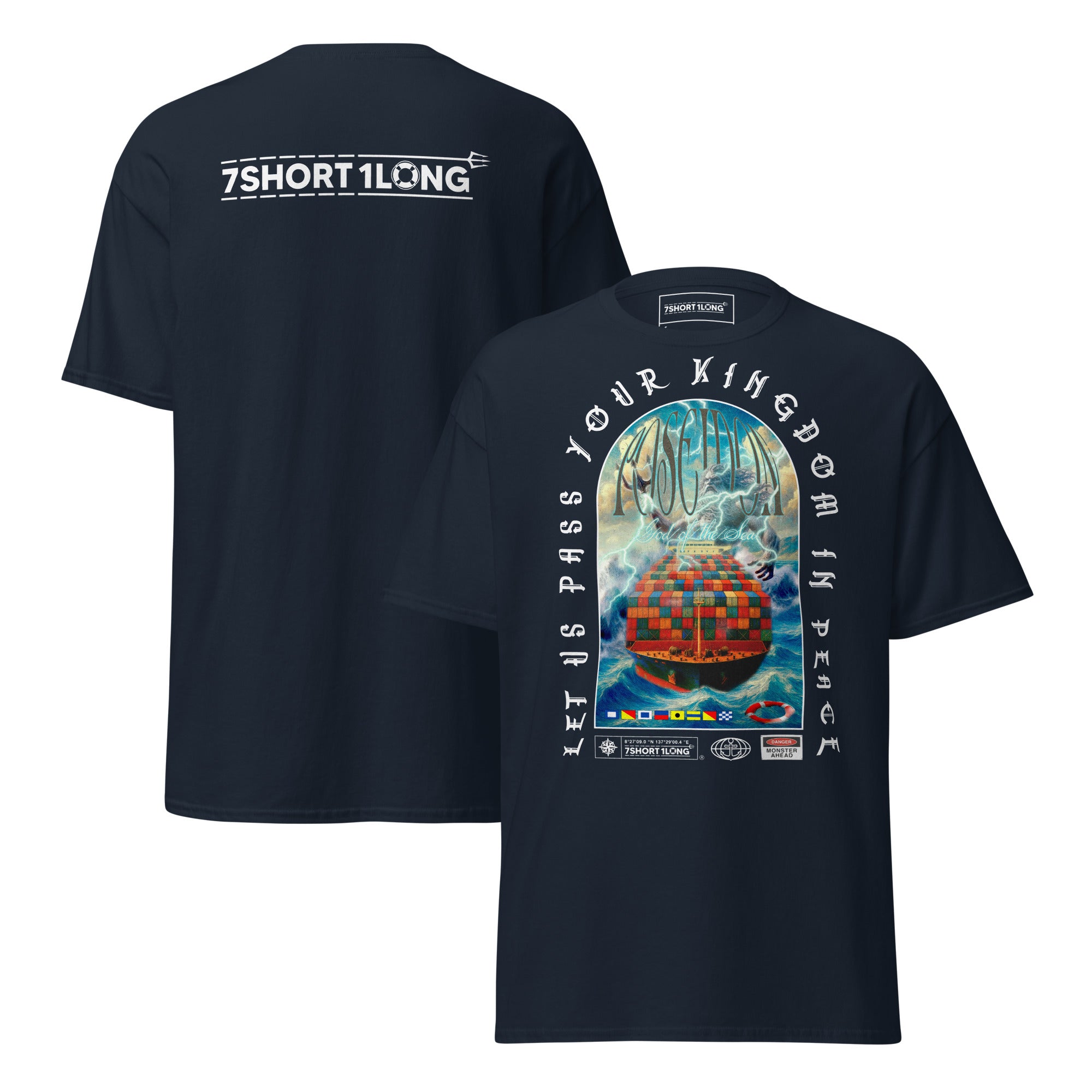 Poseidon’s Judgment – Container Ship Myth T-Shirt Secondary image