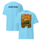 Tattoo-style maritime T-shirt inspired by container ship crew life and classic seafarer tattoo art, dedicated to the legacy of Sailor Jerry and traditional maritime symbolism.