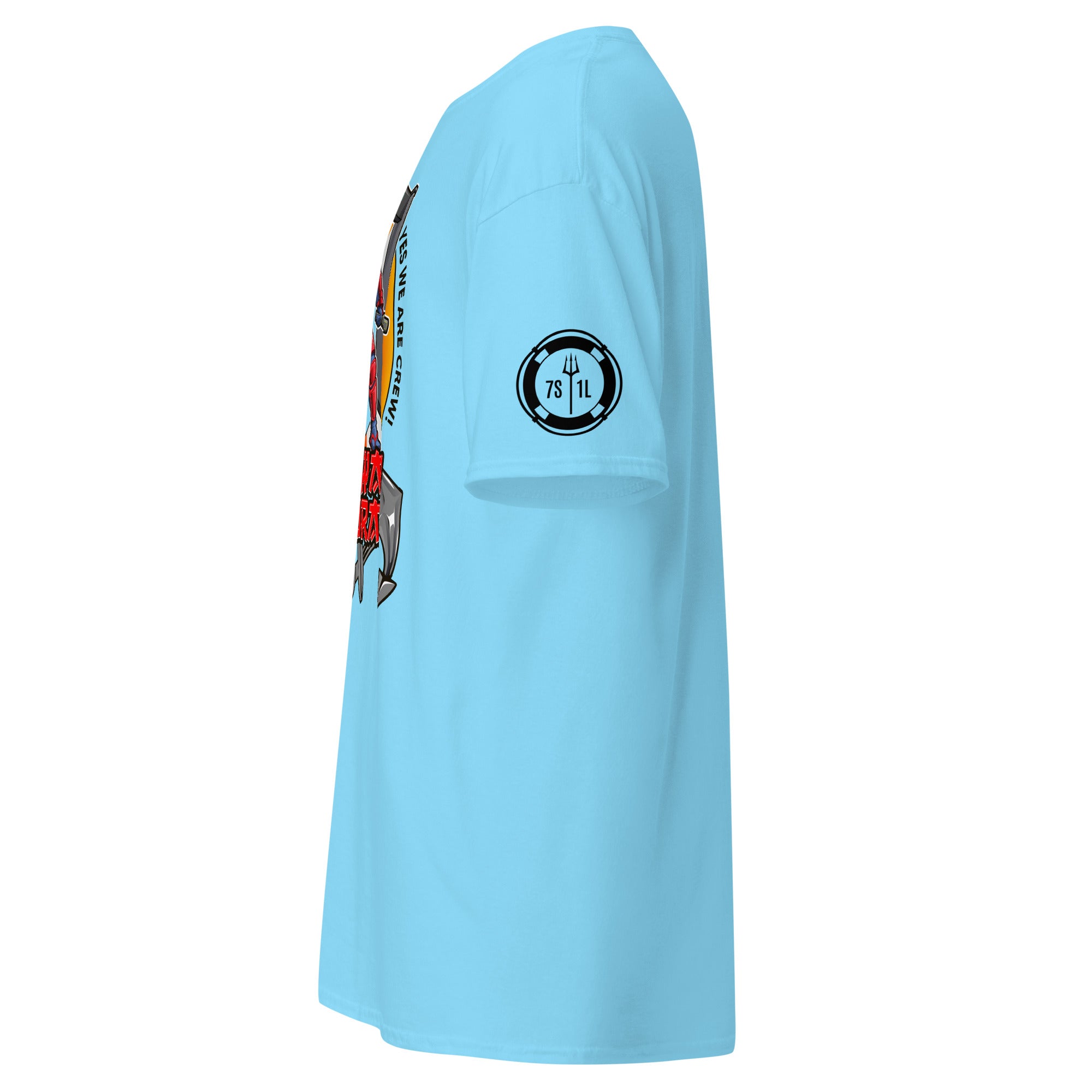 Maritime T-shirt with ShipSecurity design, representing security roleson onboard a ship including SSO, deputy security officer, security, and guards.