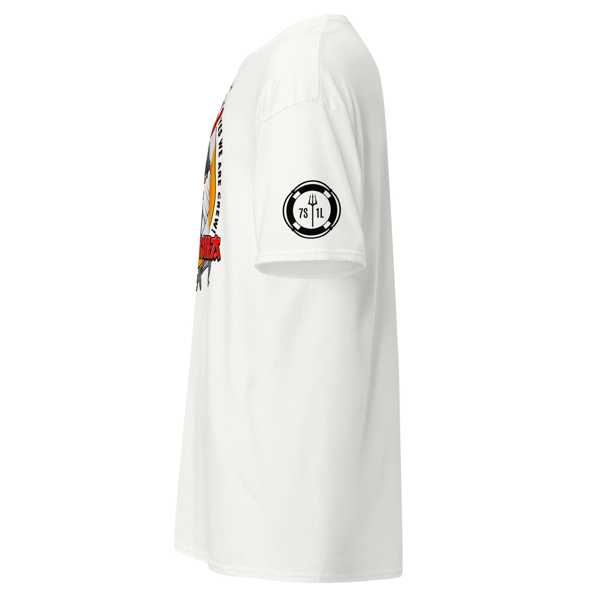 Maritime T-shirt with Galley Department “Galley Ninja” design, representing ship cooks and galley crew preparing meals to support crew morale on board.